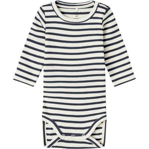 Lange Mouwen Romper - Gestreept - Ribgebreid - Drukknoopsluiting - Ronde Hals