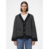 PIECES - Gebreid Vest - Zwart/Wit - Nilja