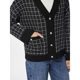 PIECES - Gebreid Vest - Zwart/Wit - Nilja