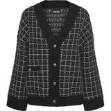 PIECES - Gebreid Vest - Zwart/Wit - Nilja