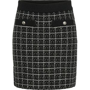 Pcnilja - Gebreide Rok - Geruit - High-waist - Regular Fit