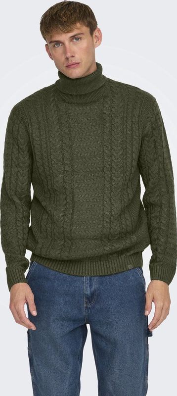 ONLY&SONS - ONSFLETCHER LIFE REG 5 CABEL ROLL KNIT - Gebreide Pullover - Heren