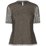 Blouse - Effen - PCOLLINE - Blouseshirt - Kwartmouw - Normale Pasvorm