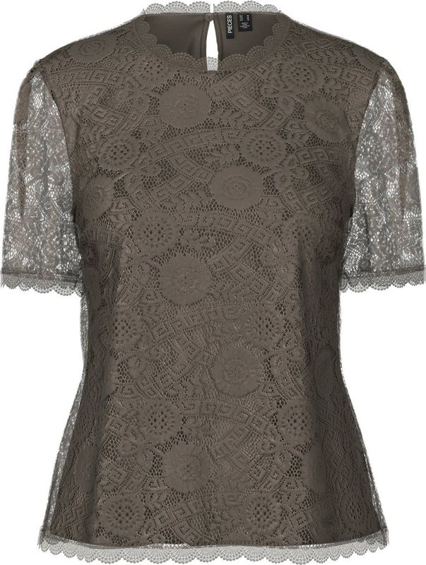 Blouse - Effen - PCOLLINE - Blouseshirt - Kwartmouw - Normale Pasvorm