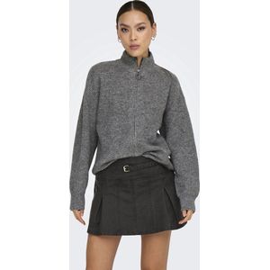 Only Vest Onltokyo Zip Cardigan Knt 15334777 Dark Grey Melange Dames