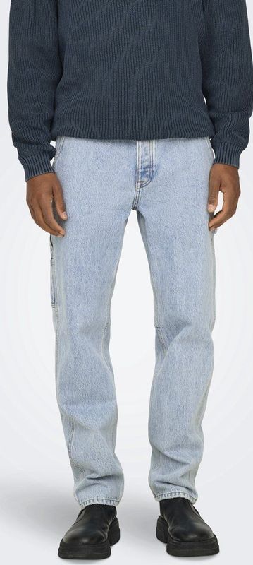Only & Sons Jeans Onsedge Straight Car Lb 1087tai Dnm 22031087 Light Blue Denim Mannen