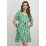 Jerseyjurk - V-Hals - Korte Mouwen - Mini-Lengte - Riem in de Taille - Regular Fit