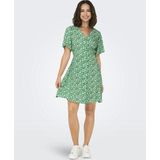 Jerseyjurk - V-Hals - Korte Mouwen - Mini-Lengte - Riem in de Taille - Regular Fit