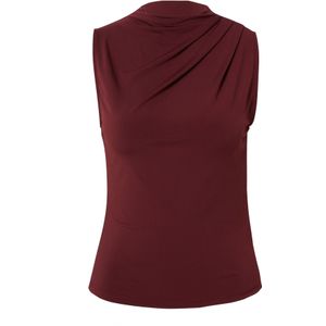 Gedrapeerde Mouwloze Top - Hoge Kraag - Plooien Bij Schouders - Slim Fit - Gerecycled Polyester