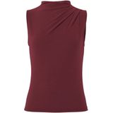 Gedrapeerde Mouwloze Top - Hoge Kraag - Plooien Bij Schouders - Slim Fit - Gerecycled Polyester