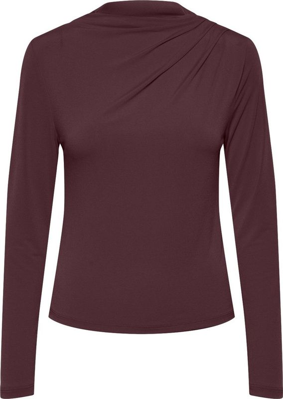 Pieces - Pcmadison Ls Draped Top Jrs Noos Bc - Dames - Blouses