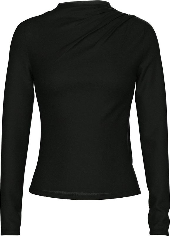 Pieces T-shirt Pcmadison Ls Draped Top Jrs Noos Bc 17153519 Black Dames