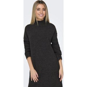 Tricot Jurk - Mélange - Knitwear - Opstaande Kraag - Losse Pasvorm