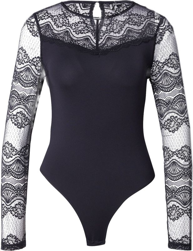 Pieces - Kanten Body - Zwart - 92% Polyamide, 8% Elastaan