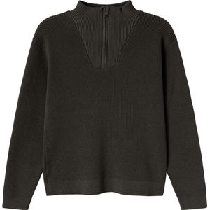 Gebreide Trui - Zwart - Normale Pasvorm - Ribboord