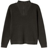 Gebreide Trui - Zwart - Normale Pasvorm - Ribboord