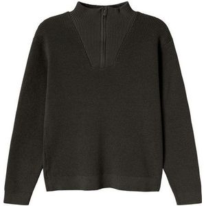 Gebreide Trui - Zwart - Normale Pasvorm - Ribboord