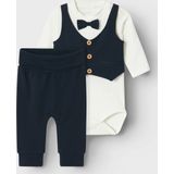 Romper Set - Jersey - Lange Mouwen - Ronde Hals - Met Strik en Knoop Detail