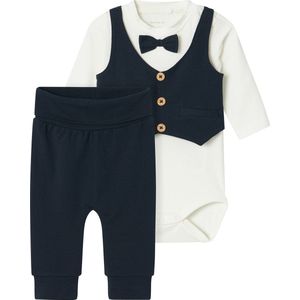 Romper Set - Jersey - Lange Mouwen - Ronde Hals - Met Strik en Knoop Detail