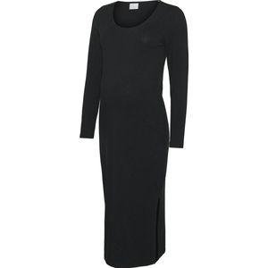 MAMA.LICIOUS MLEVA LS JRS MIDI Dress - Zwart - Jurk voor Zwangere Dames