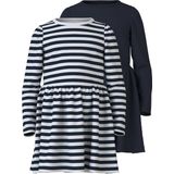 NAME IT - Nmfvivia Ls Dress - Kokerjurken - Dark Sapphire/Stripes - 2 Stuks
