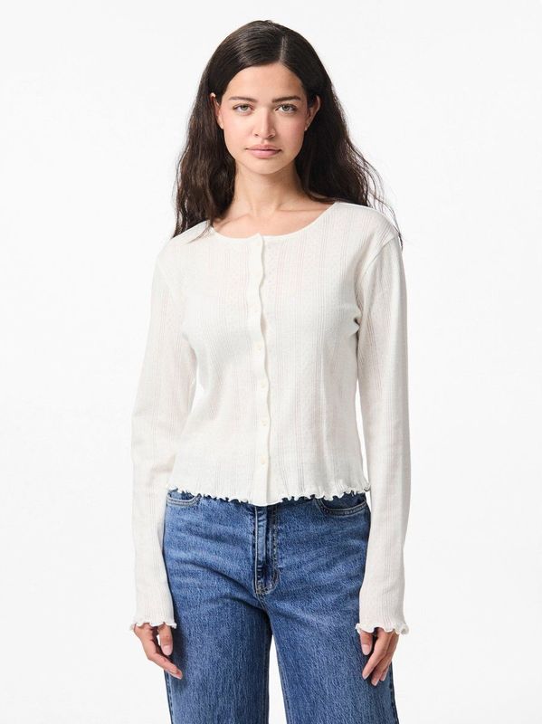 Cardigan - Cloud Dancer - Knoopsluiting - Lange Mouwen