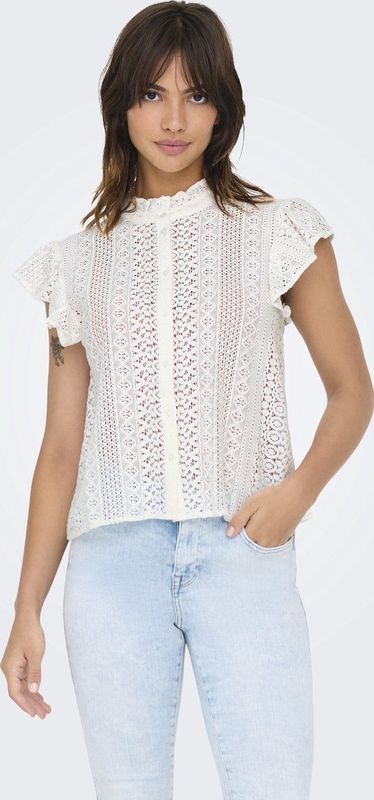 Onlgabina - Top - Zacht Groen - Katoen - Chinese Boord - Kapmouwen