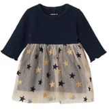 Jurk - NBFRinnas - Jersey - Korte Lengte - Lange Mouw - Licht Transparant