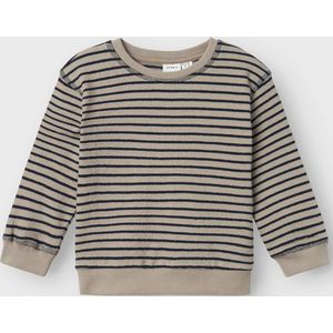 Name it Jongens Sweater taupe/navy streep - NMMSIAM