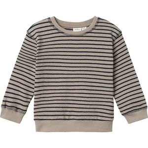 Name it Jongens Sweater taupe/navy streep - NMMSIAM