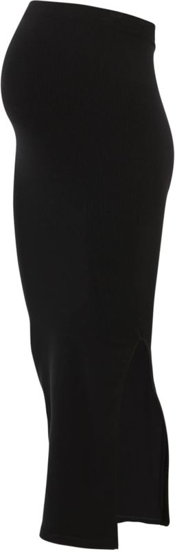 MAMA.LICIOUS - MLALANIS - Naadloze Rib Rok - Zwart - Hoge Tailleband