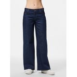 PIECES - Selma - Jeans - Donkerblauw - Wide Leg - Mid Waist