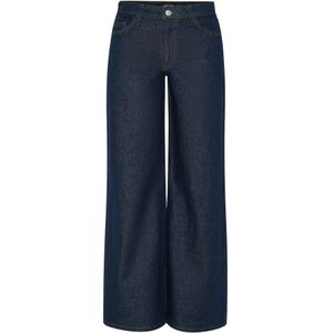 PIECES - Selma - Jeans - Donkerblauw - Wide Leg - Mid Waist