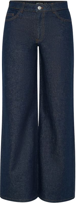 PIECES - Selma - Jeans - Donkerblauw - Wide Leg - Mid Waist