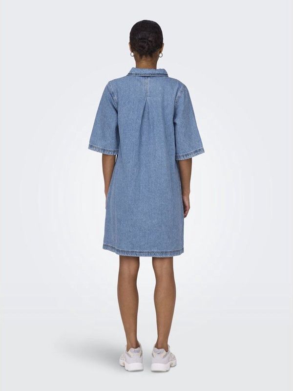ONLY - Onlgry S/S Dress Dnm Azg Noos - Korte Damesjurk - Lichtblauw - Jeans