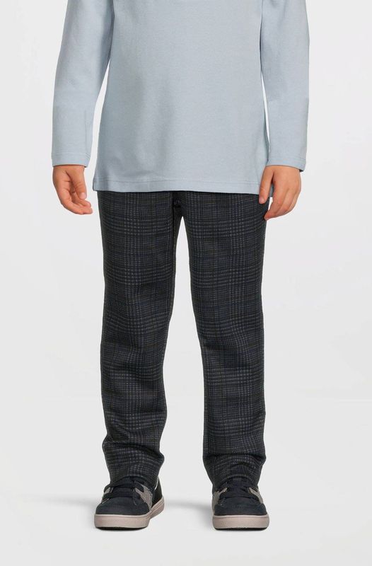 Name It mini jongens broek SILAS Dark Grey CHECKS Xslim Fit