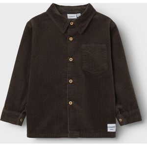 Name it Jongens Hemd velours bruin - NMMNUSONNI - Maat 92