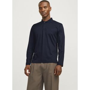 JACK & JONES - Polo - Donkerblauw - Katoen - Lange Mouwen