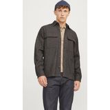 Jack & Jones Overhemd Jprraymond Melange Solid Ls Overshi 12263645 Slate Black Mannen