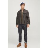 Jack & Jones Overhemd Jprraymond Melange Solid Ls Overshi 12263645 Slate Black Mannen