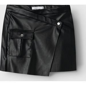 NAME IT KIDS - NKFNUPU - Plooirok - Imitatieleer - Zwart