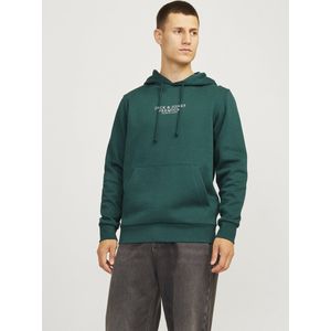 JACK & JONES Arie sweat hood slim fit - heren hoodie katoenmengsel met capuchon - donker petrol