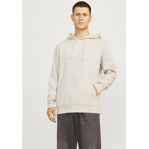 JACK & JONES Arie sweat hood slim fit - heren hoodie katoenmengsel met capuchon - beige