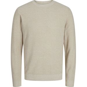 JACK & JONES - Trui - Beige - Katoen - Lange Mouwen - Ronde Hals