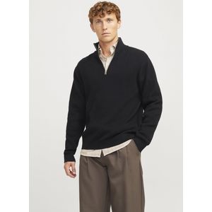 Jack & Jones Trui Jprblamilano Stitch Knit Half Zip 12259664 Black Beauty Mannen