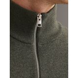 Jack & Jones Trui Jprblamilano Stitch Knit Half Zip 12259664 Peat/melange Mannen