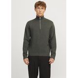 Jack & Jones Trui Jprblamilano Stitch Knit Half Zip 12259664 Peat/melange Mannen
