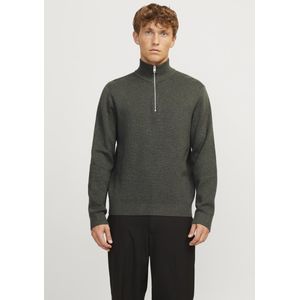 Jack & Jones Trui Jprblamilano Stitch Knit Half Zip 12259664 Peat/melange Mannen