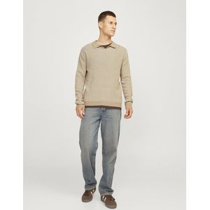 Jack&jones - Jprblabani Knit Split Neck Ls - Heren - Polo'