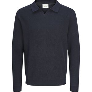 JACK & JONES - Trui met Knooplijst - Donkerblauw - Katoen